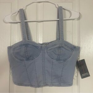 No Boundaries Juniors Light Blue Denim Bustier Top! NWT! Size Medium (7-9)